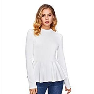 White peplum top